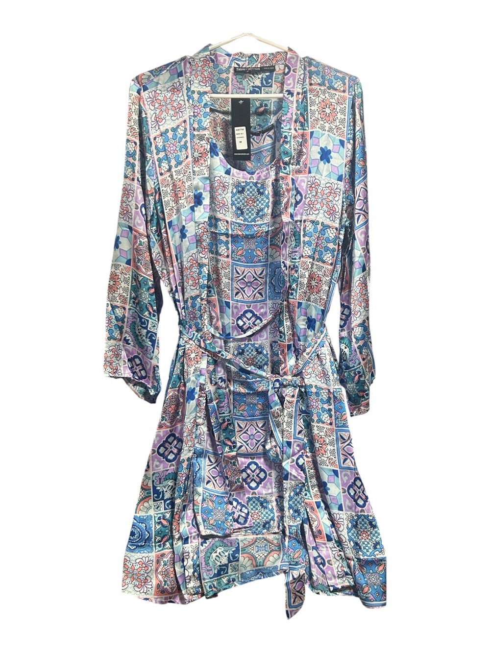 Tolani Collection Boho Tile-Print Robe and Chemise set
